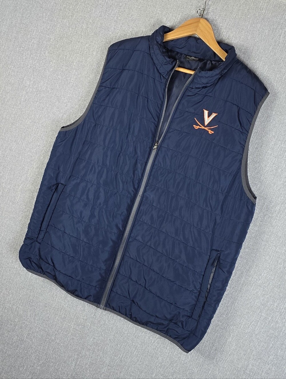 Colosseum UVA Virginia Cavaliers Puffer Vest Navy Mems Sz 3XL